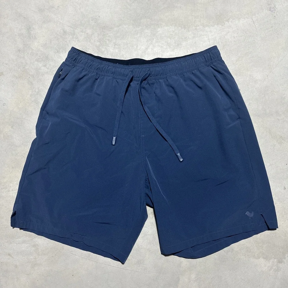 Bad Birdie Men's L Golf Shorts Navy Blue Performance Stretch Athletic Drawstring